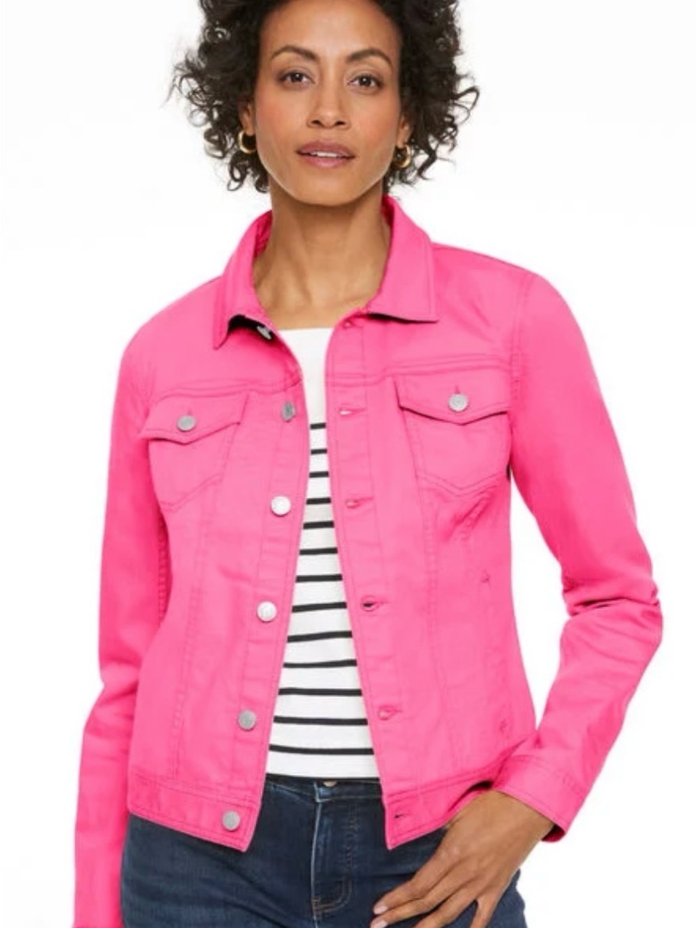 Talbots Vibrant Pink Jean Jacket